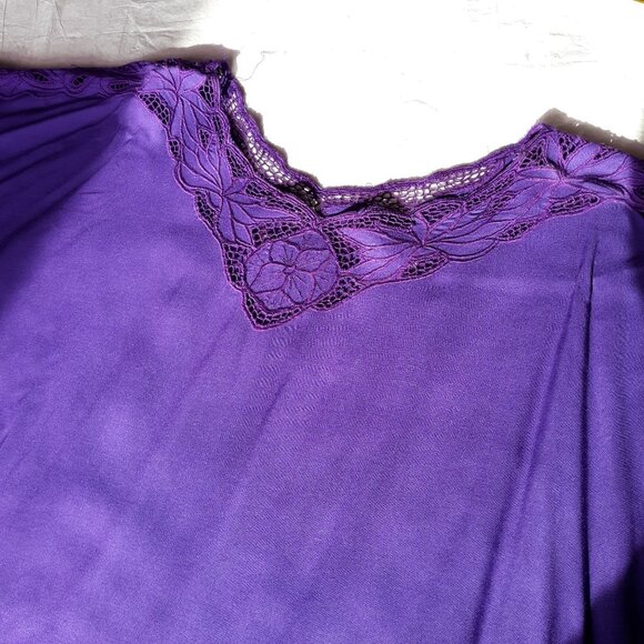 Red Threads Women 1X Purple Kimono 3 Piece Skirt Set Embroidered Vintage NOS - Picture 6 of 16